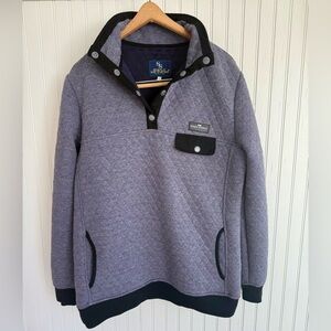 Simply Southern Quilted Pullover in Heather Gray Blue Size L